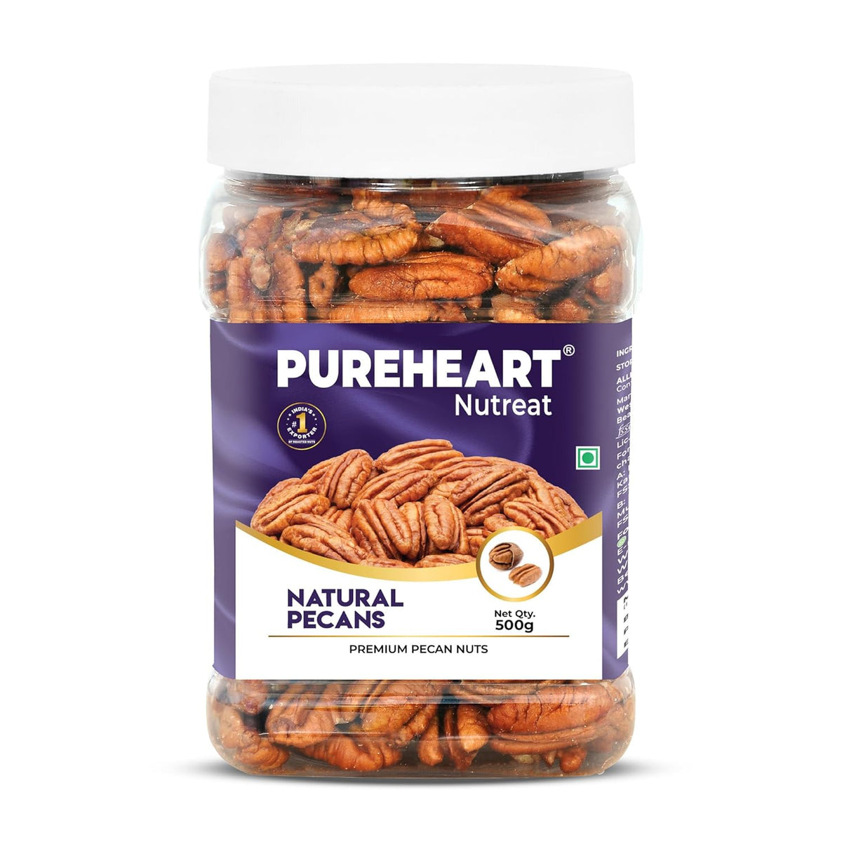 Pureheart Premium Pecan Nuts 180g | Premium Natural Pecans | Healthy Dry Fruits Snack | Rich in Protein, Fibre & Antioxidants | Ideal for Snacking & Baking
