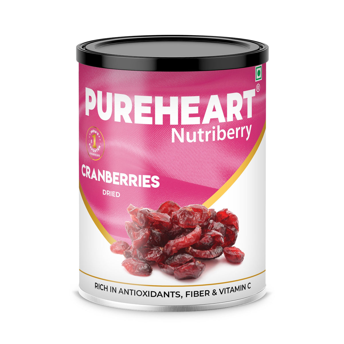 Pureheart Dried Cranberries  | Naturally Sweet & Tangy Cranberry Dry Fruit | Healthy Snack, Antioxidant Rich, High Fiber Superfood | Cranberry for Salad, Baking & Trail Mix