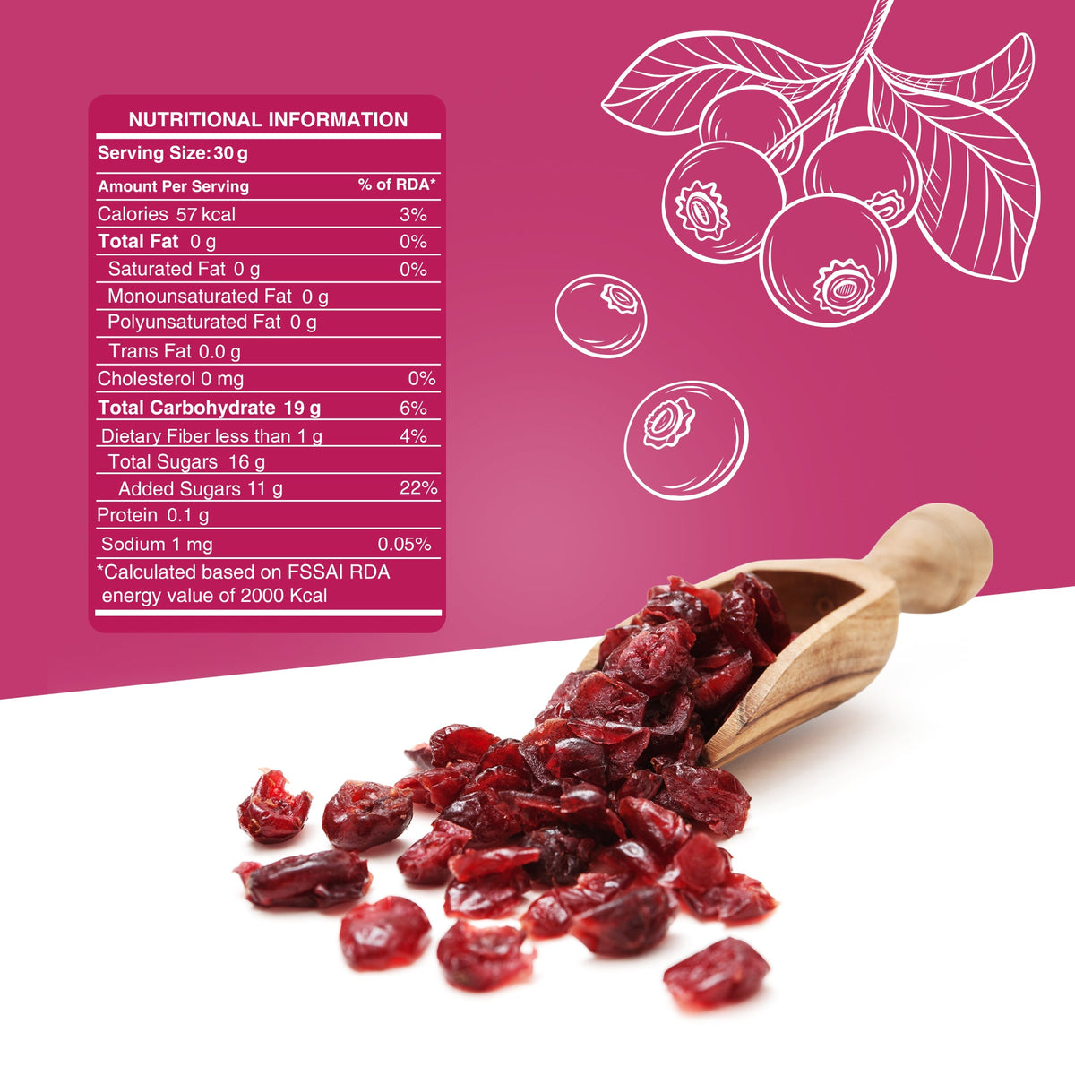 Pureheart Dried Cranberries  | Naturally Sweet & Tangy Cranberry Dry Fruit | Healthy Snack, Antioxidant Rich, High Fiber Superfood | Cranberry for Salad, Baking & Trail Mix