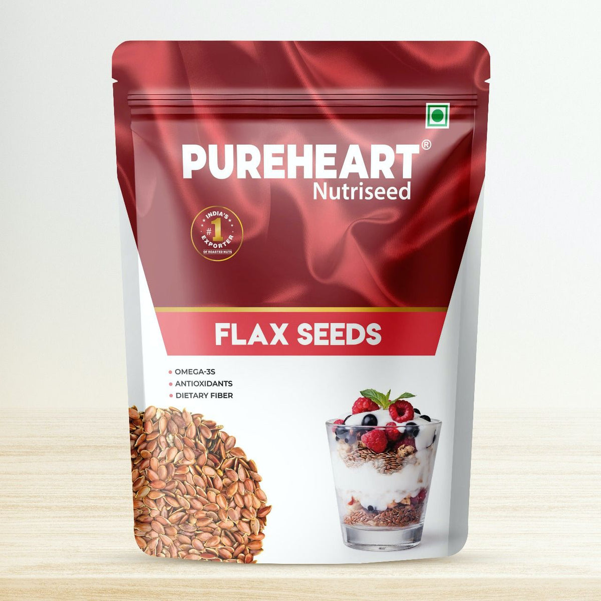 Pureheart Premium Raw Flax Seeds for Eating  - Alsi Seeds for Hair Growth, Heart Health & Digestion, Rich in Omega 3 Fatty Acids, Magnesium, Iron, Dietary Fibre, Protein