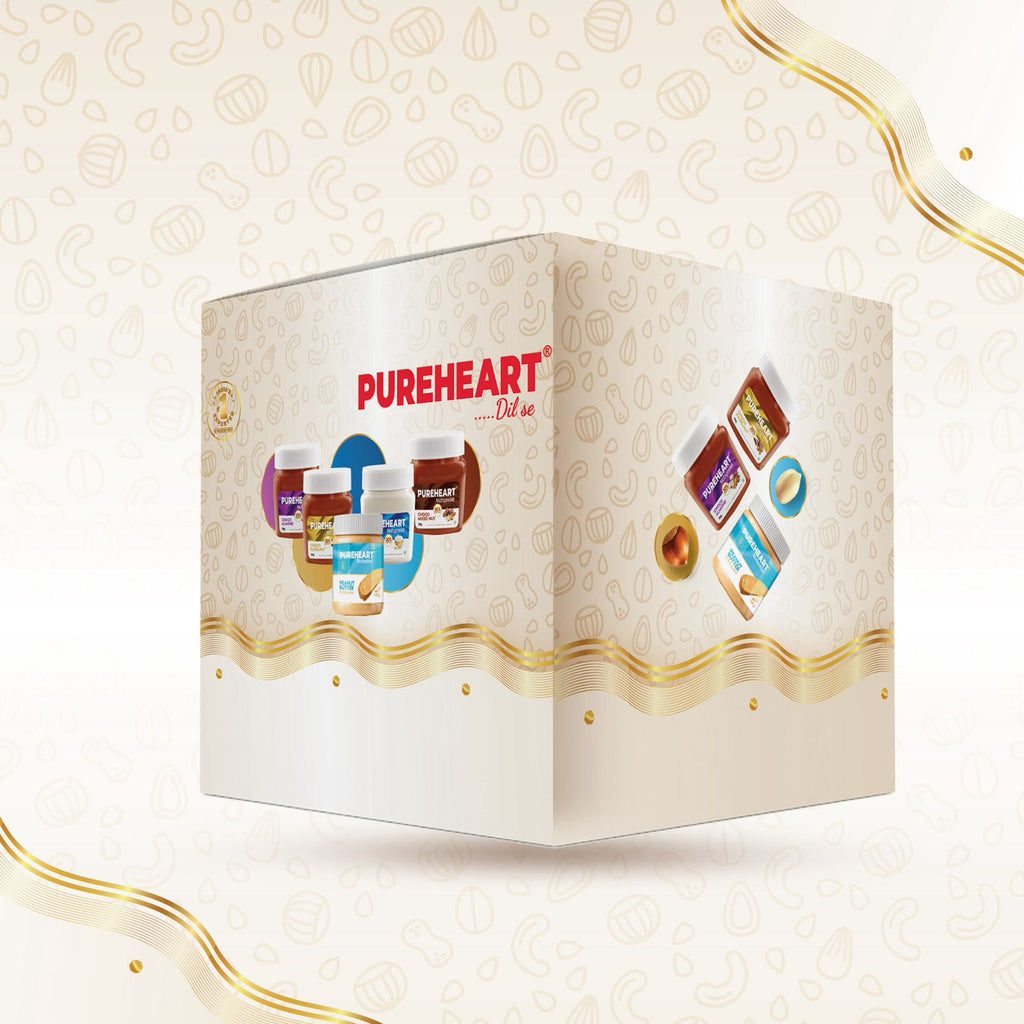 Pureheart Nut Spread Combo (5 Flavours) | Back to School Offer with FREE Lunch Box, Time Table & Name Slip