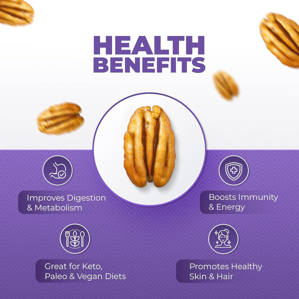 Pureheart Premium Pecan Nuts 180g | Premium Natural Pecans | Healthy Dry Fruits Snack | Rich in Protein, Fibre & Antioxidants | Ideal for Snacking & Baking