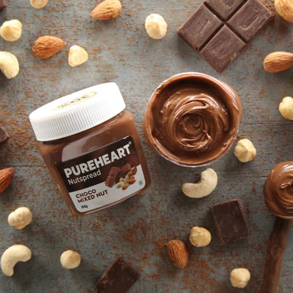 Pureheart Nut Spread Choco Mixed Nut - Nutty Chocolate Spread for Breakfast, Delicious, Smooth & Creamy Snack