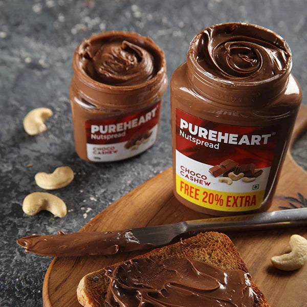 Pureheart Nut Spread Choco Cashew - Nutty Chocolate Cashew Spread for Breakfast, Bread/Toast, Sandwich