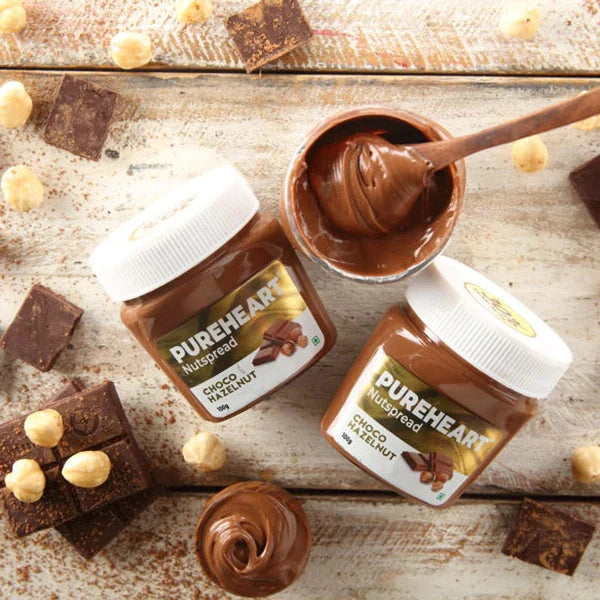 Pureheart Choco Hazelnut Nutspread. Delicious, Smooth & Creamy Snack, Nutty Chocolate Hazelnut Spread for Breakfast