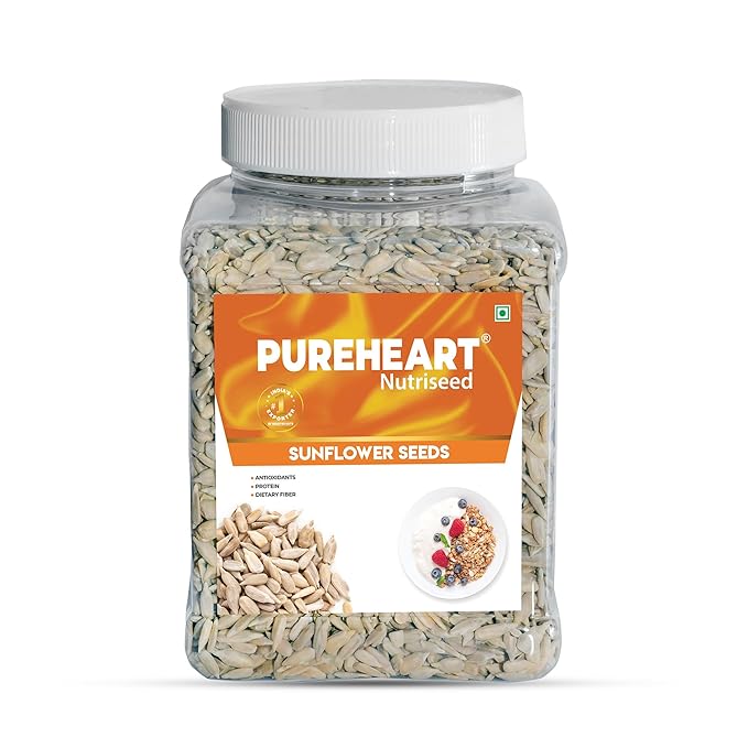 Pureheart Premium Raw Sunflower Seeds for Eating - Protein, Fibre and Antioxidants Rich Superfood for Heart Health, Immune Support, Healthy Diet Snack for Skin